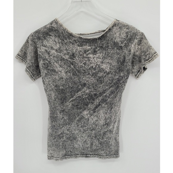 Retro 90s Guns N Roses Lace Up Women Acid Wash Tee Shirt XS Grunge Streetwear - Picture 5 of 8